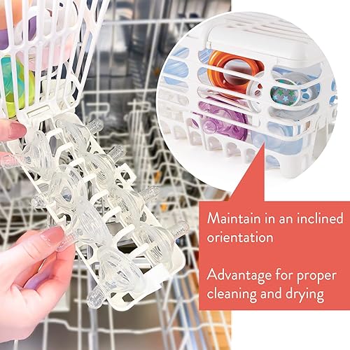 Miniatura 3 de Prince Lionheart Cesta de lavavajillas de alta capacidad fabricada en Estados Unidos para artículos de bebé, cesta de almacenamiento para biberones