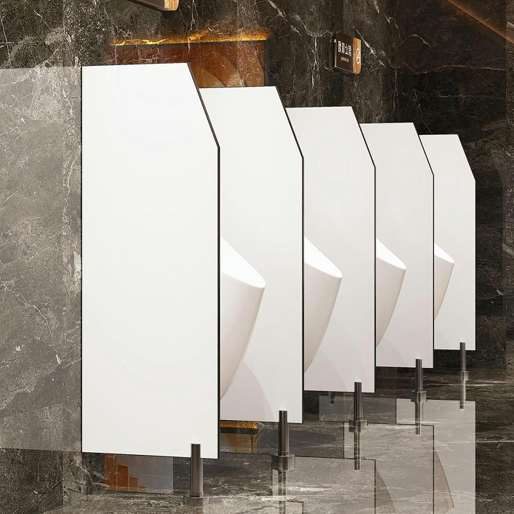 Mampara divisoria para urinario con herrajes de Acero Inoxidable, Pantalla divisoria Duradera para Mayor privacidad, Ideal para baños públicos en escuelas, centros comerciales y Zonas de muc
