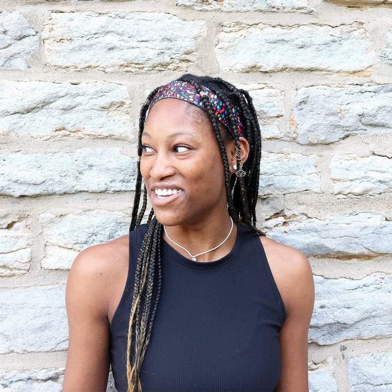 Sweaty Bands Womens Girls Headband - Non-Slip Velvet-Lined Fitness Hairband - Confetti 1.5-Inch - Image 6