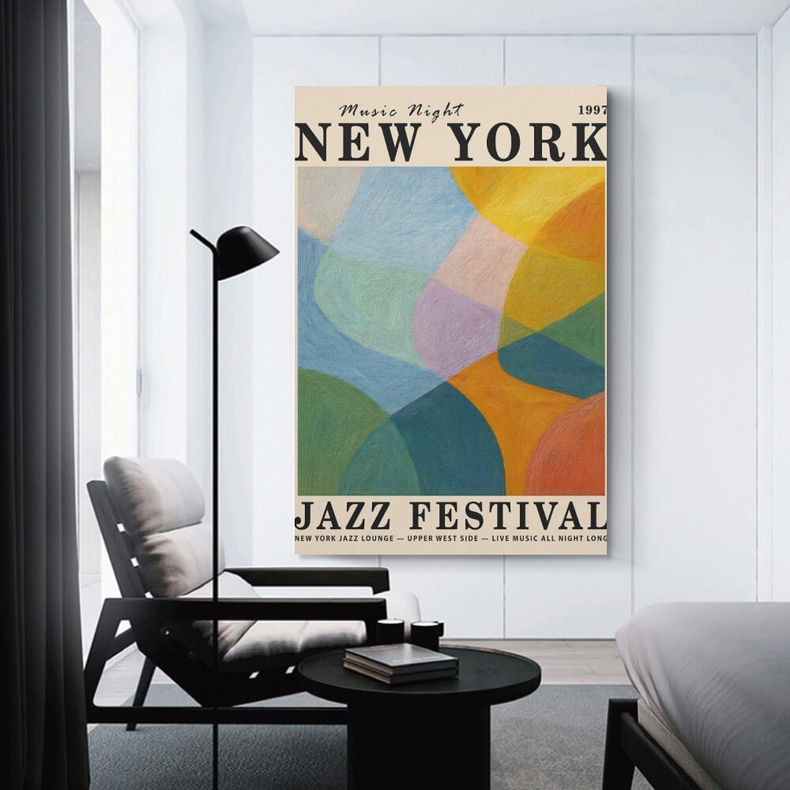 Junmoney Canvas Wall Decor New York Jazz Festival, 24x36inch(60x90cm), for Gallery Wall Layouts in Home Or Office, Home Wall Art for Statement Displays