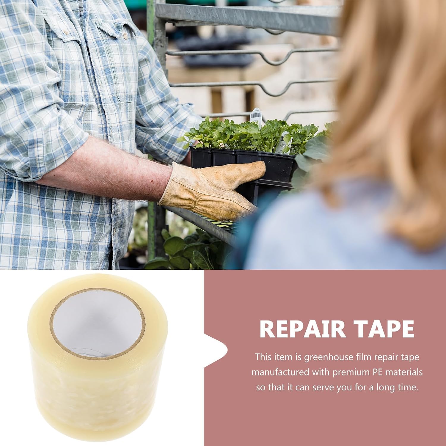 Weatherproof Greenhouse Film Repair Tape, Self Adhesive PE Waterproof