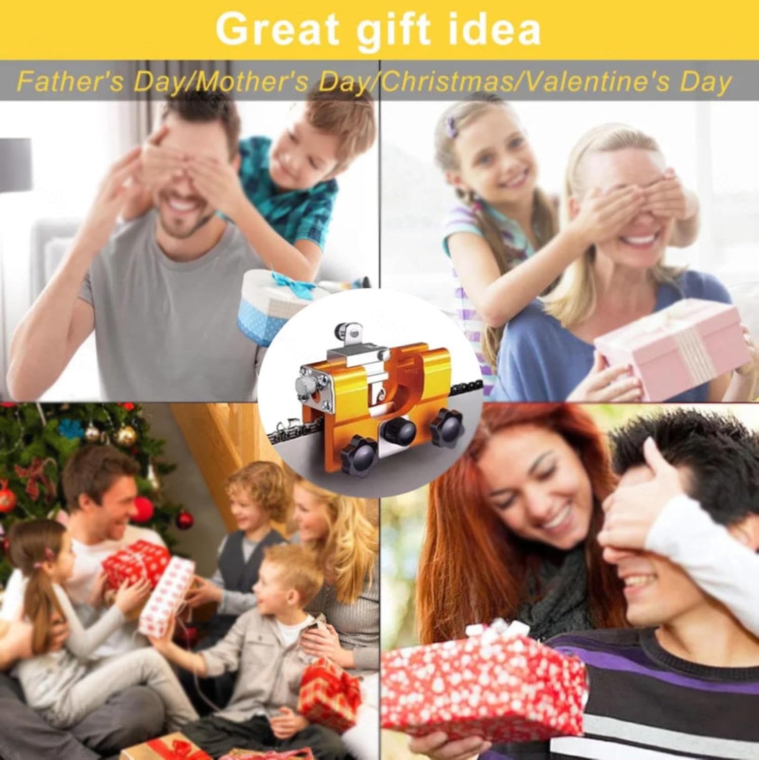 Chainsaw Sharpener Kit with Carbid Chainsaw Sharpening Tool Chainsaw Chain Sharpening Jig Kit Fast Chain Saw Sharpener Accessories for Electric Saws Garden Tool Sharpener