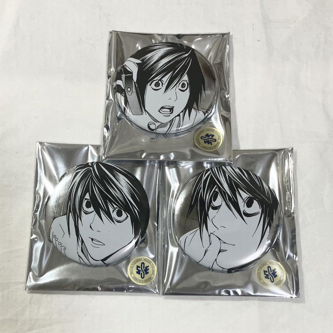 Amazon.co.jp: L 缶バッジ 推しキャラバッジ 3点セット デスノート展 デスノートパルコマット缶バッジコレクションL ①