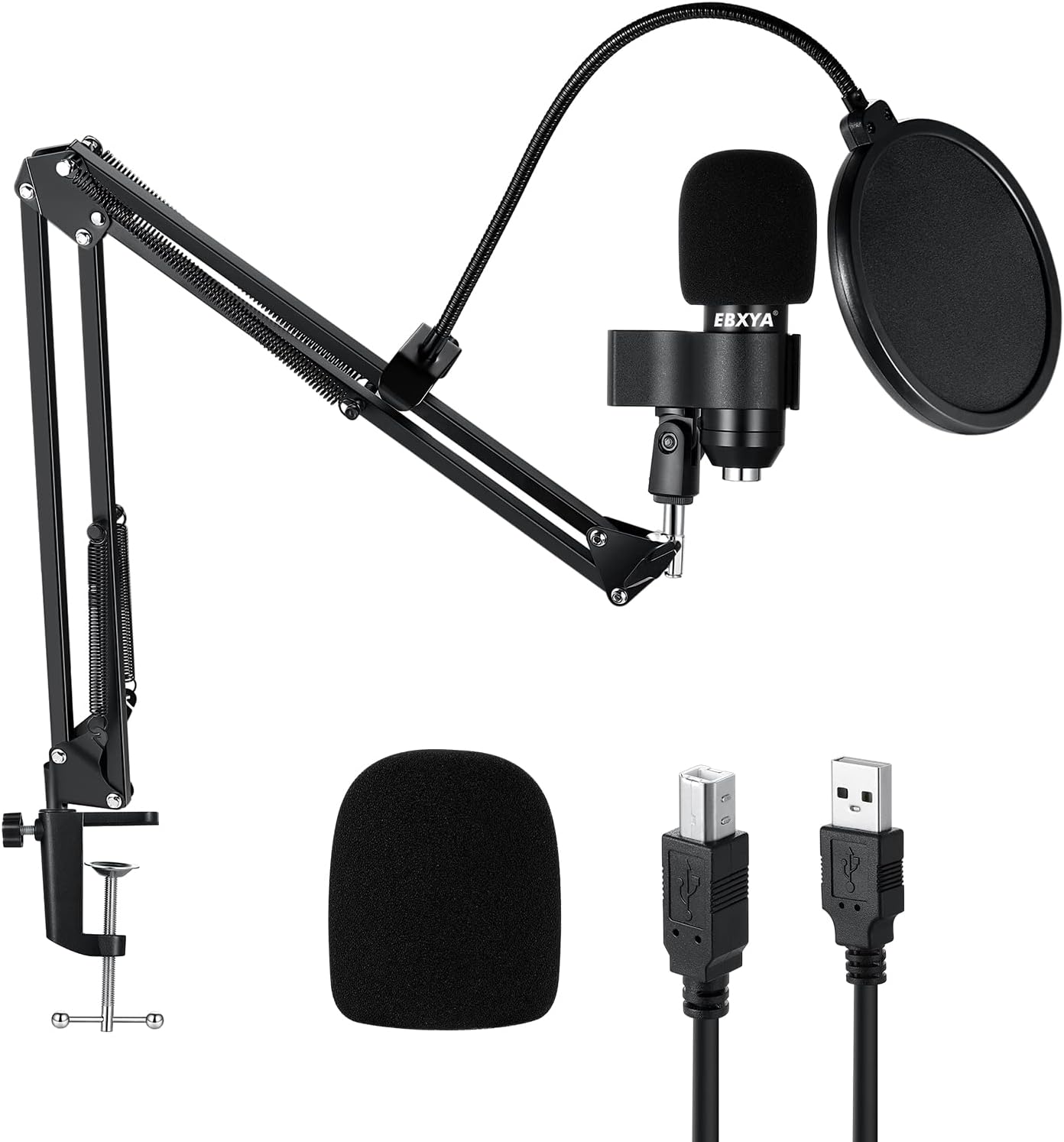 EBXYA USB Streaming Podcast PC Microphone USB Microphone Kit Condenser