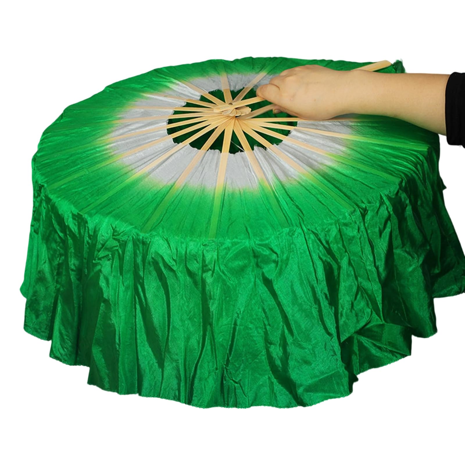 Yugshnkfc E Round Decorativ Folding Hand Fan Faux Silk Belly Danc Foldabl Handheld Party Wedding Dancing Decors Foldabl Handheld Fan