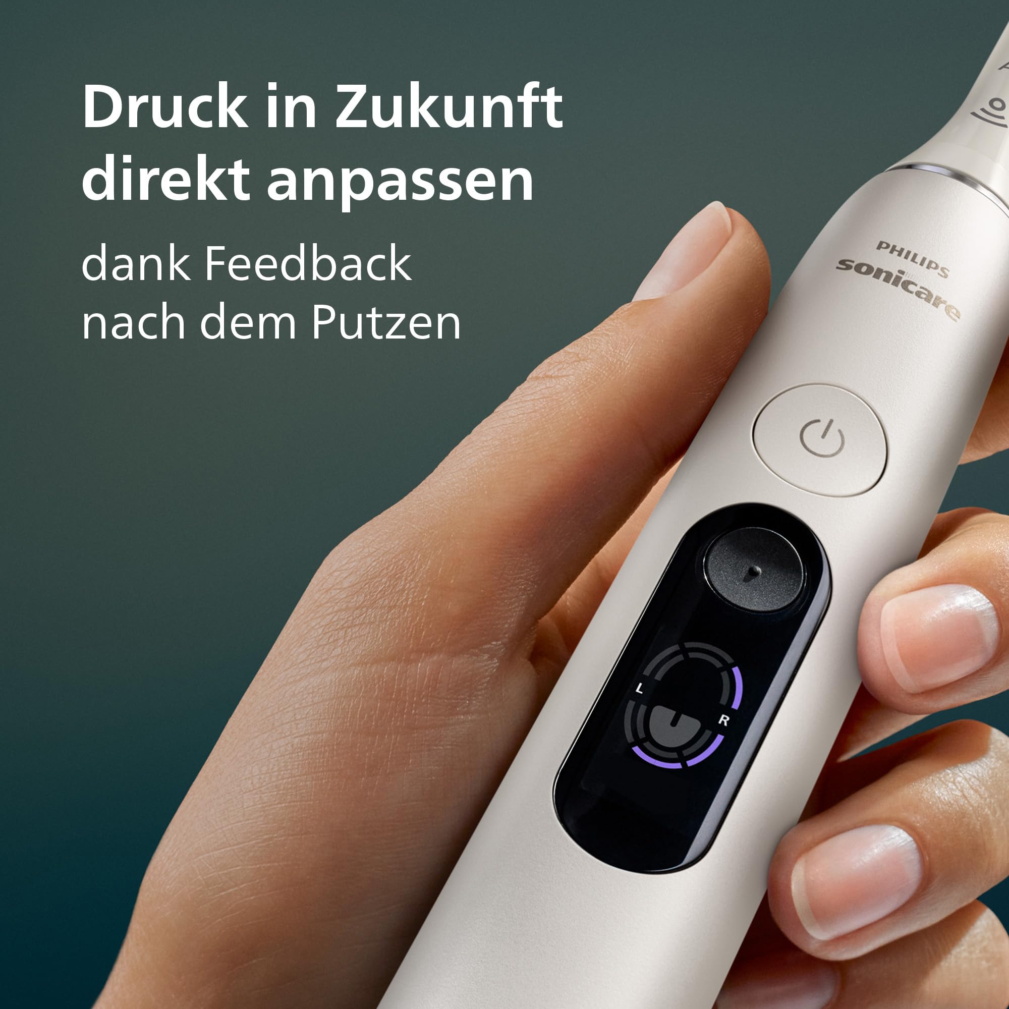 Philips Sonicare Next-Generation DiamondClean 8000 elektrische Zahnbürste - mit intelligenter Andruckkontrolle und 15 Einstellungen, Pulverweiß, HX8311/11