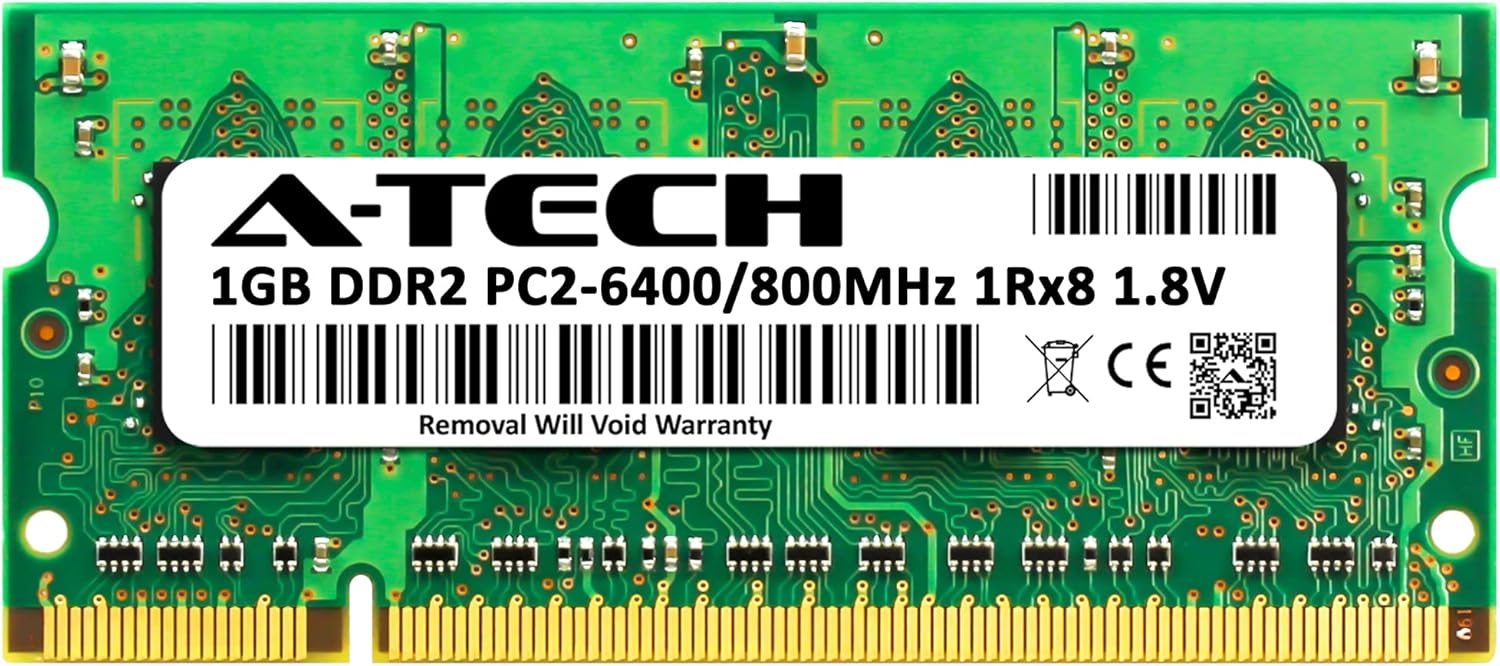 A-Tech 1GB RAM Replacement for Synology DDR2-800-1GB | DDR2 800 MHz PC2-6400 SODIMM Non-ECC Unbuffered Memory Compatible for RS2211RP+, RS2211+, DS2411+, DS1511+, RS810RP+, RS810+, DS1010+
