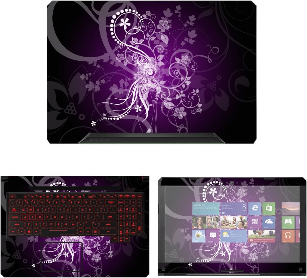 Decalrus - Protective Decal Floral Skin Sticker for Asus TUF Gaming Laptop FX504 (15.6" Screen) case Cover wrap AStuf15_Fx504-15