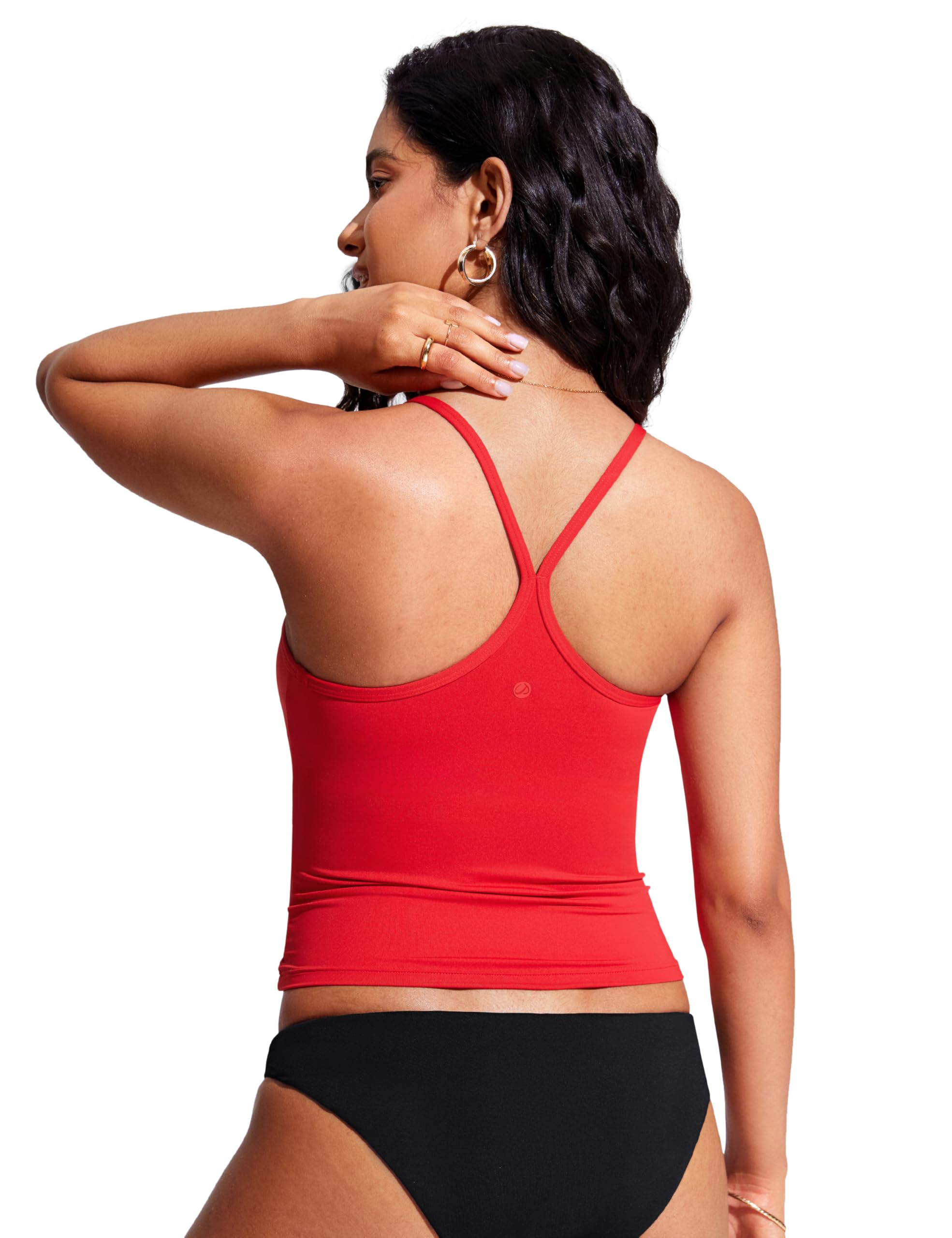 CRZ YOGA Femmes Racerback Tankini Tops Scoop Neck Spaghetti Straps Maillot de Bain Bikini Top Uniquement rembourré