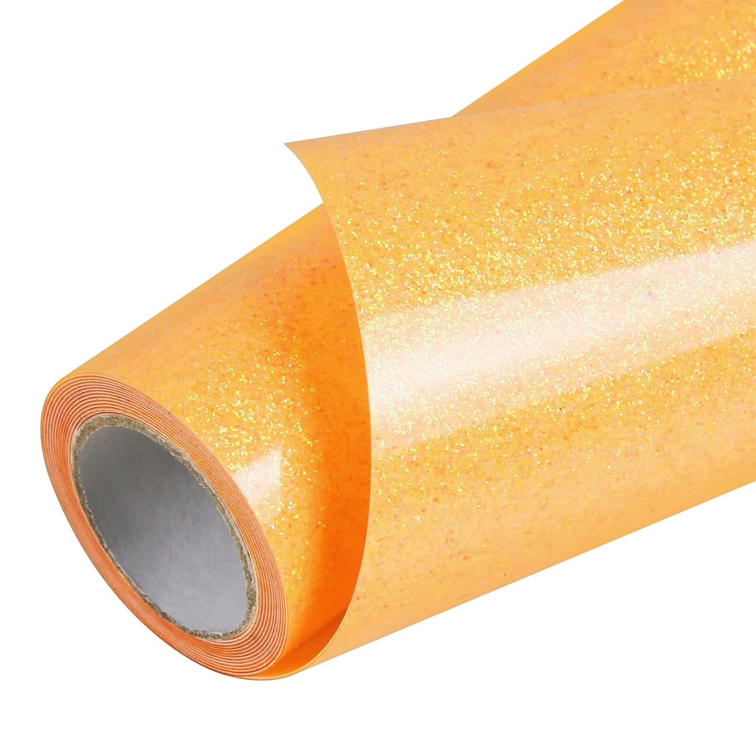 TORC Neon Orange Glitter HTV Heat Transfer Vinyl Roll 12 inch x 5 ft Iron on Vinyl for T Shirts Fall Thanksgiving Crafts