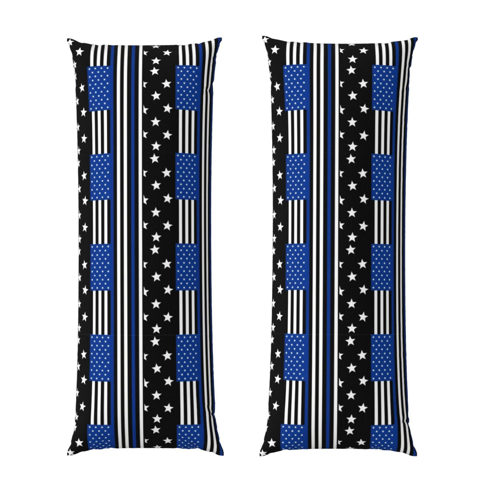 Body Pillow Cover 20x54, Thin Blue Line American Flag, Decorative Zippered Pillowcase, Soft Cozy Flannel Fabric, Cushion Case for Couch Sofa Bedroom Home Decor
