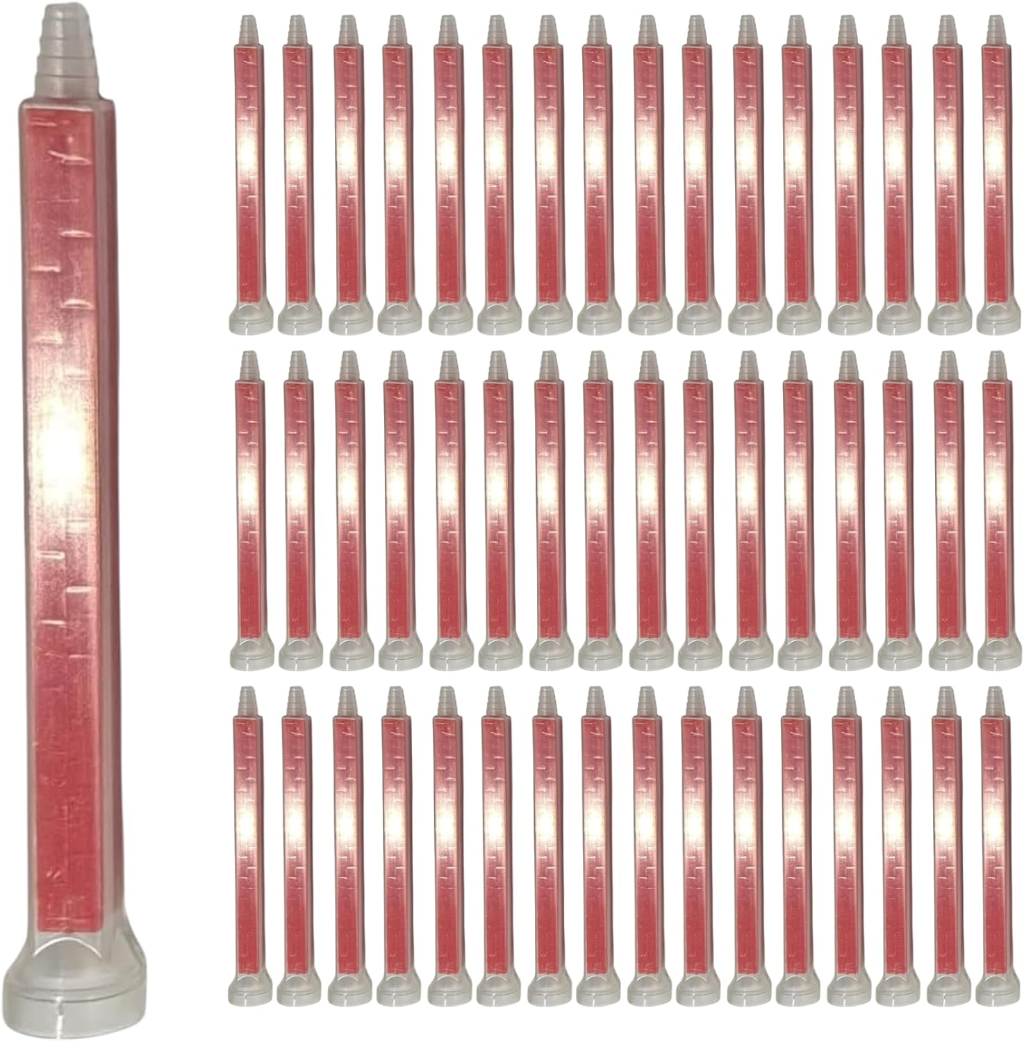 Mixing Nozzles with Long Red Tips, Compatible with Fusor Product 401, 50 Pcs