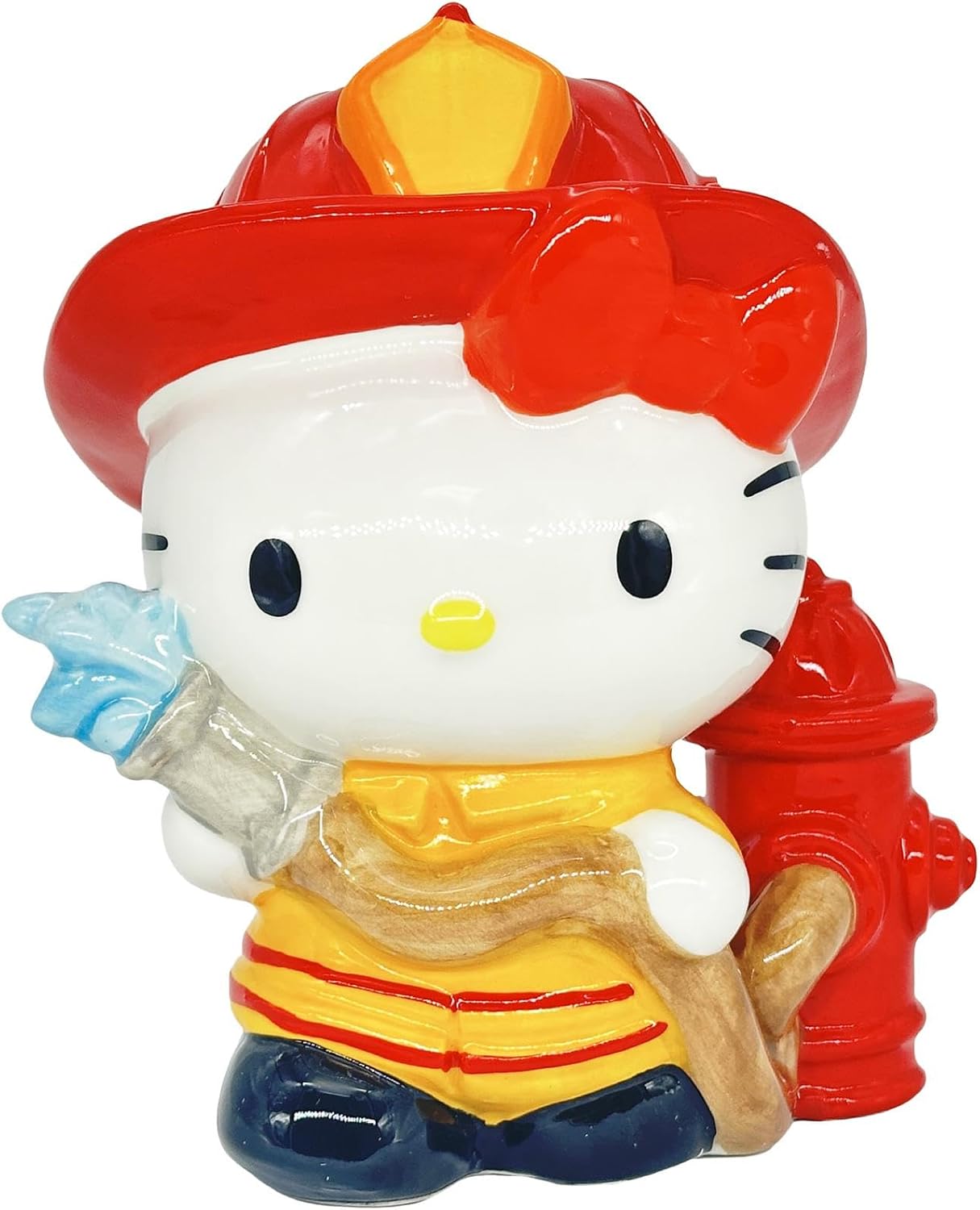 Blue Sky Clayworks Hello Kitty Fire Professional Figurine, Ceramic, 6.75" L x 5.25" W x 7" H, Firehouse Hero Charm