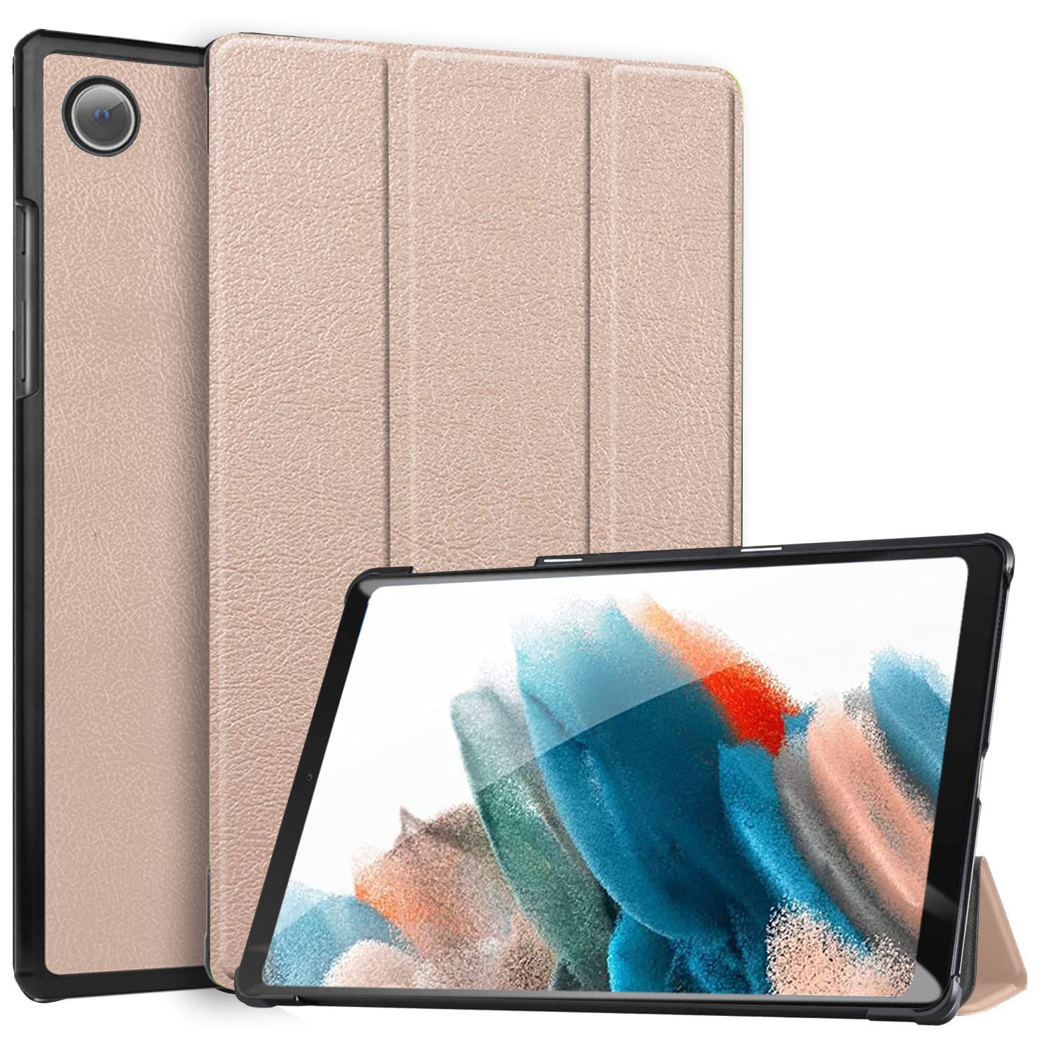 Robustrion Smart Trifold Hard Back Flip Stand Case Cover for Samsung Galaxy Tab A8 10.5 inch [SM-X200/X205/X207] 2022 - Gold