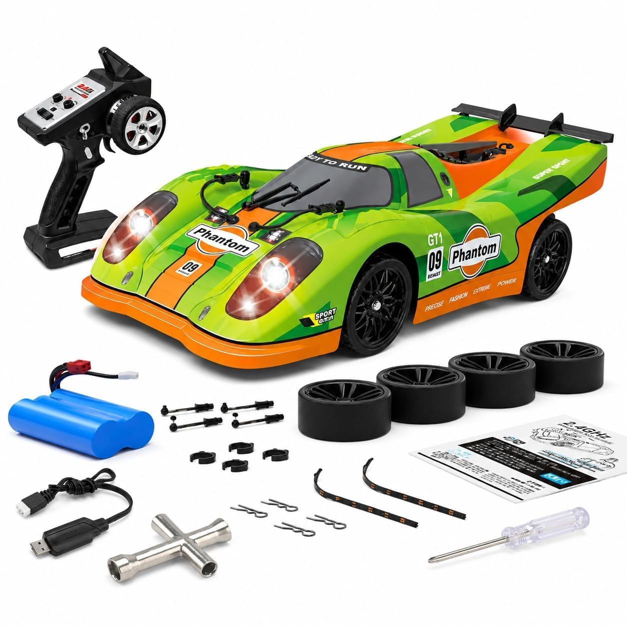 1:16 Scale RC Military Car with Smoke Effect | 4WD Remote Control Alloy Off-Road Vehicle | Die-Cast Army Crawler with Rechargeable Battery for Kids & Collectors (Phantom GT1)-image-49