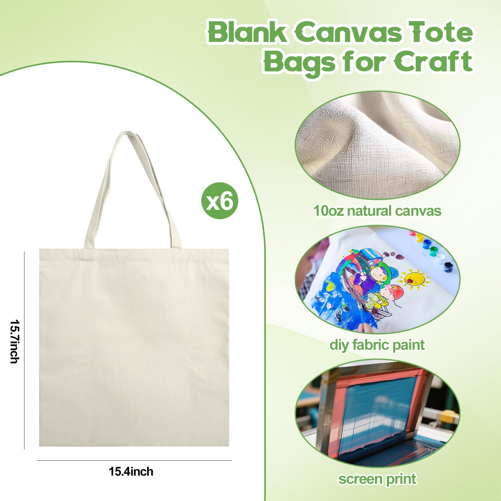 Amazon.com - TT·SSTIE 6 Pack Canvas Tote Bag Bulk with Amazon.com - TT·SSTIE 6 Pack Canvas Tote Bag Bulk with