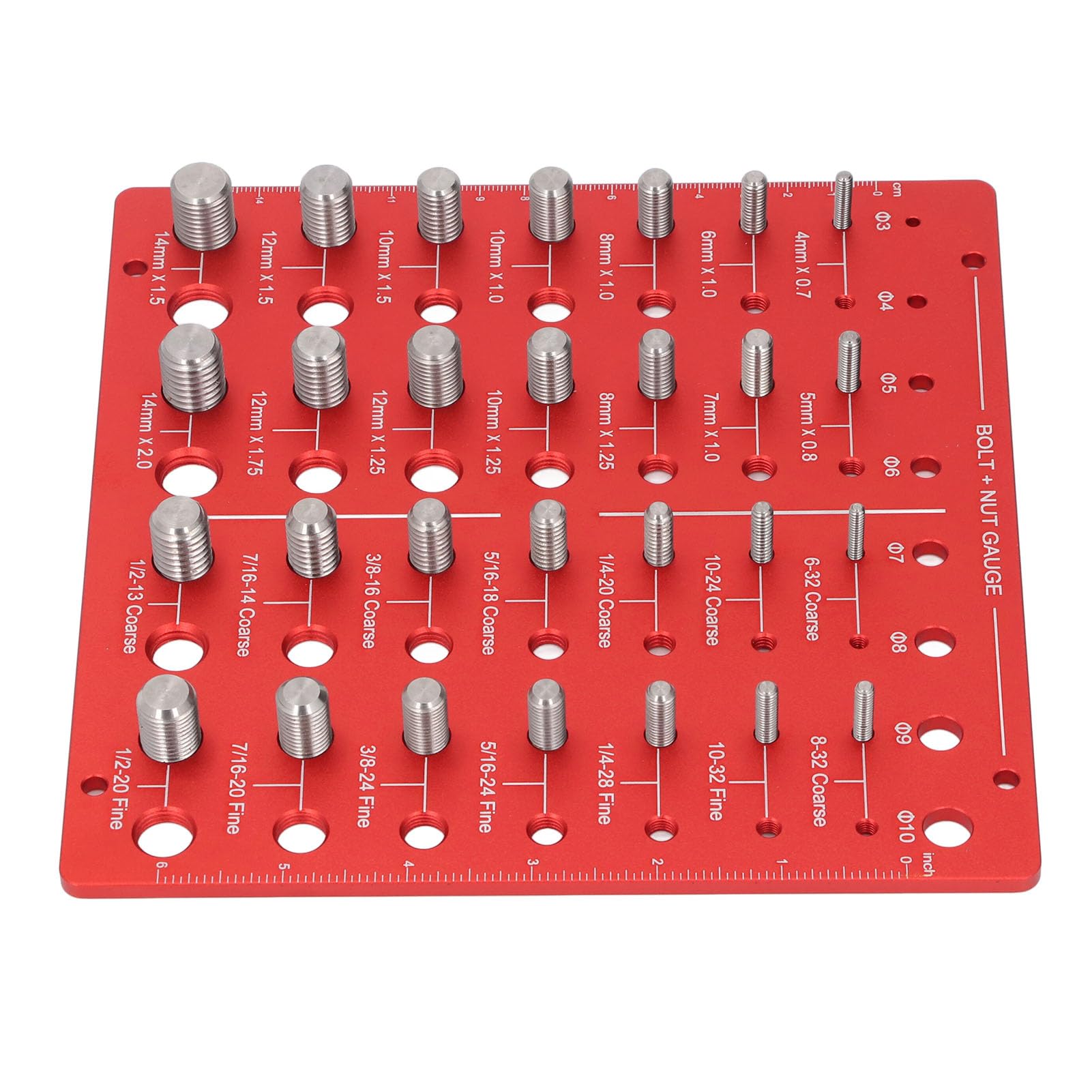 Testeur De Filetage, 28 Tailles de Filetages et 8 Tailles de Tonalités, Vérificateur Filetages en Aluminium, Nut & Bolt Thread Checker, pour Mesurer Dimension des Écrous et des Boulons