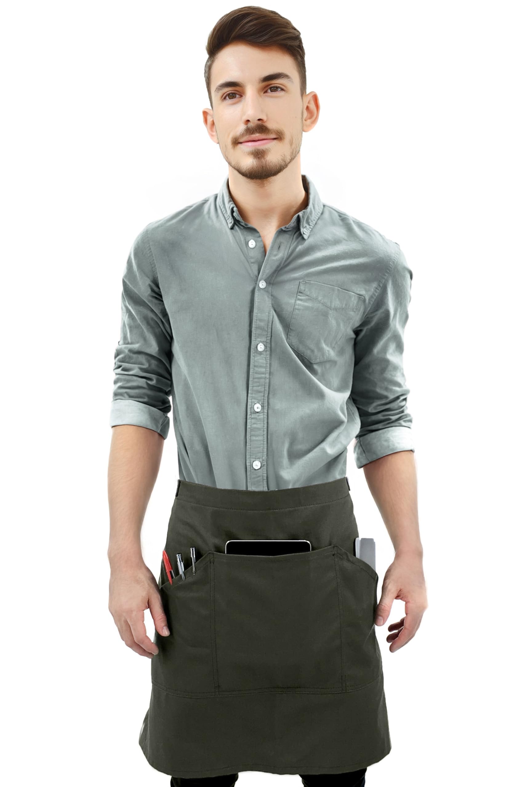 Amazon.com: Under NY Sky Half Army Green Apron with Durable Twill