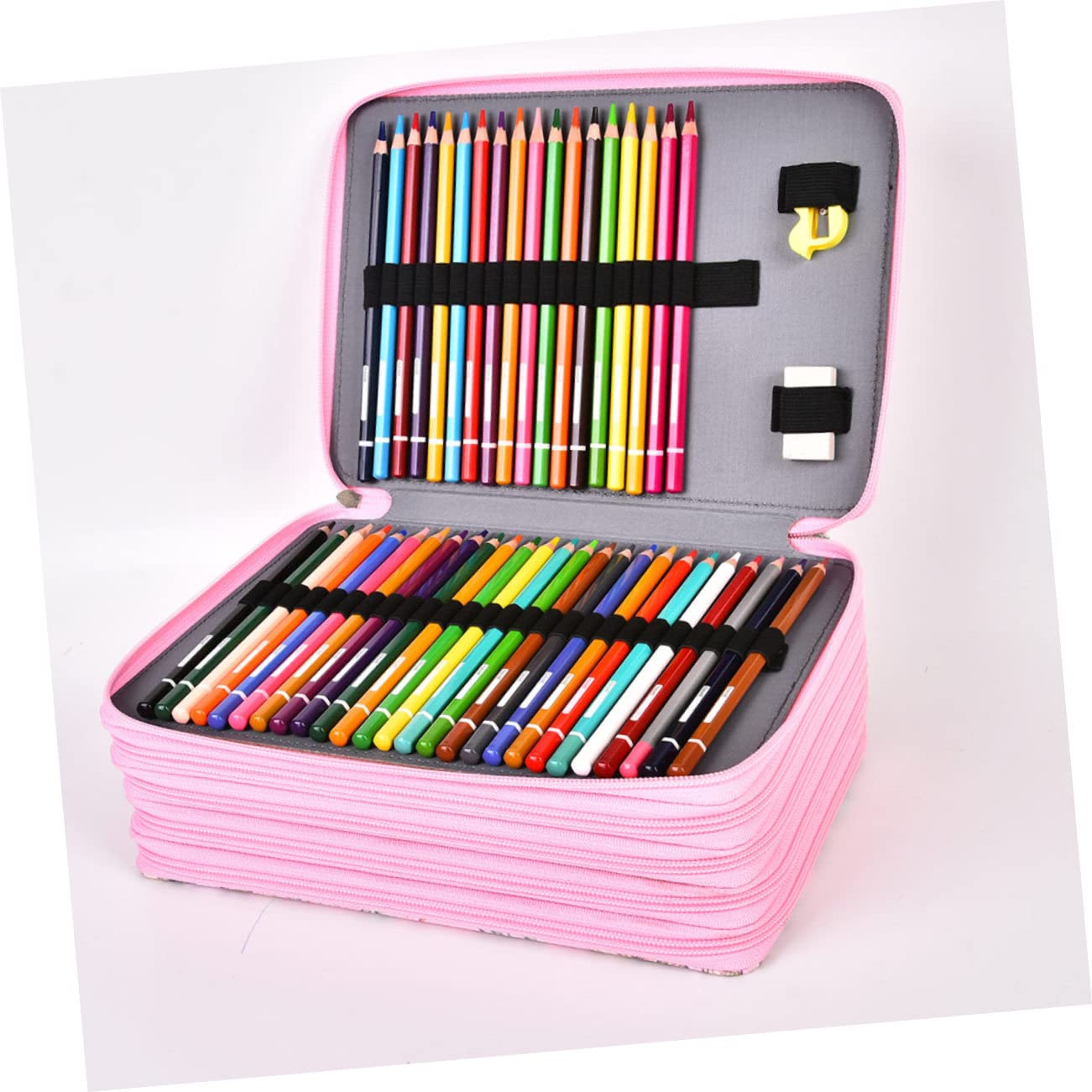 NUOBESTY Estuche Multicapa para Lápices de Gran Capacidad 252 Ranuras Rosa