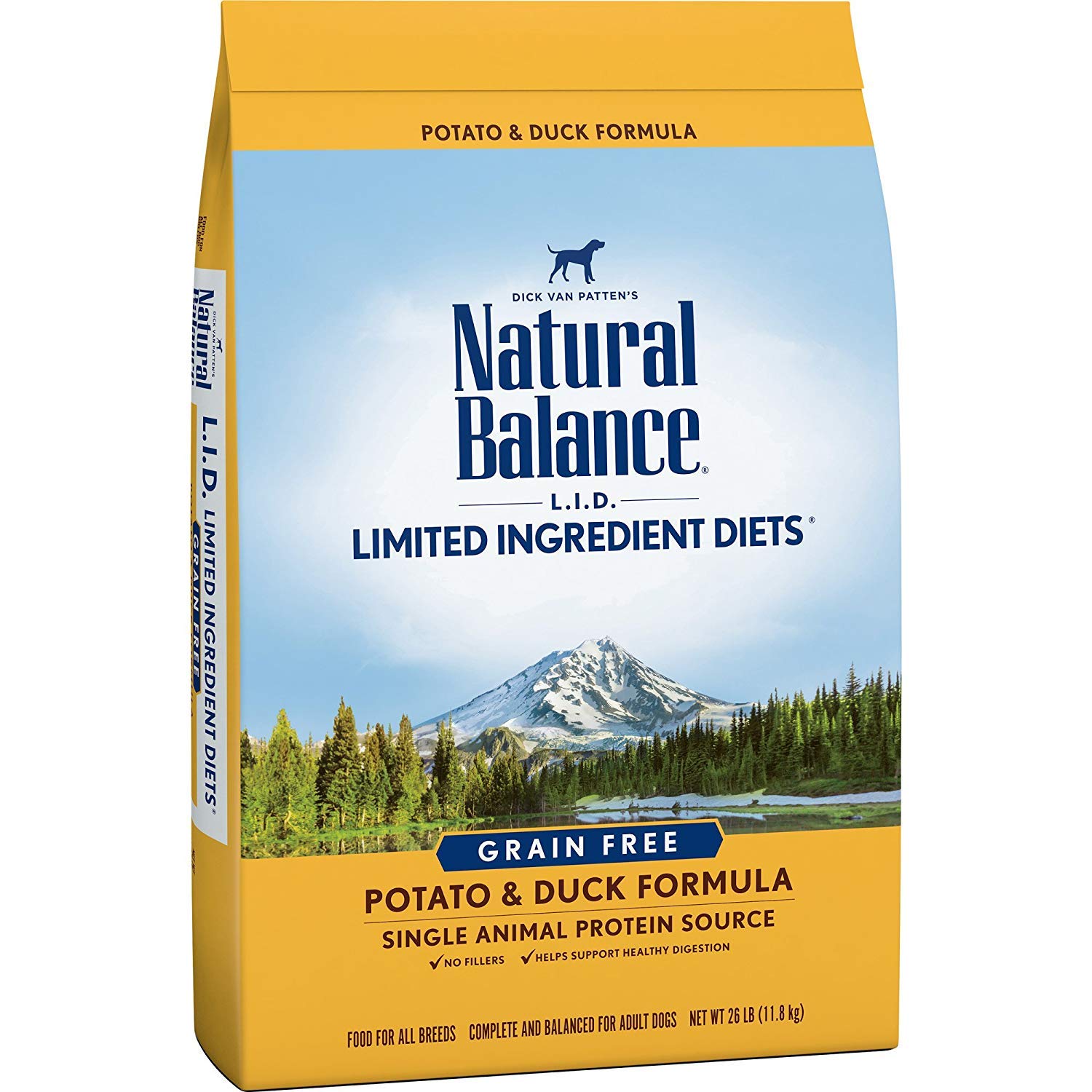 Natural Balance L.I.D. Limited Ingredient Diets Dry Dog Food, Potato & Duck Formula, 26 Pounds, Grain Free