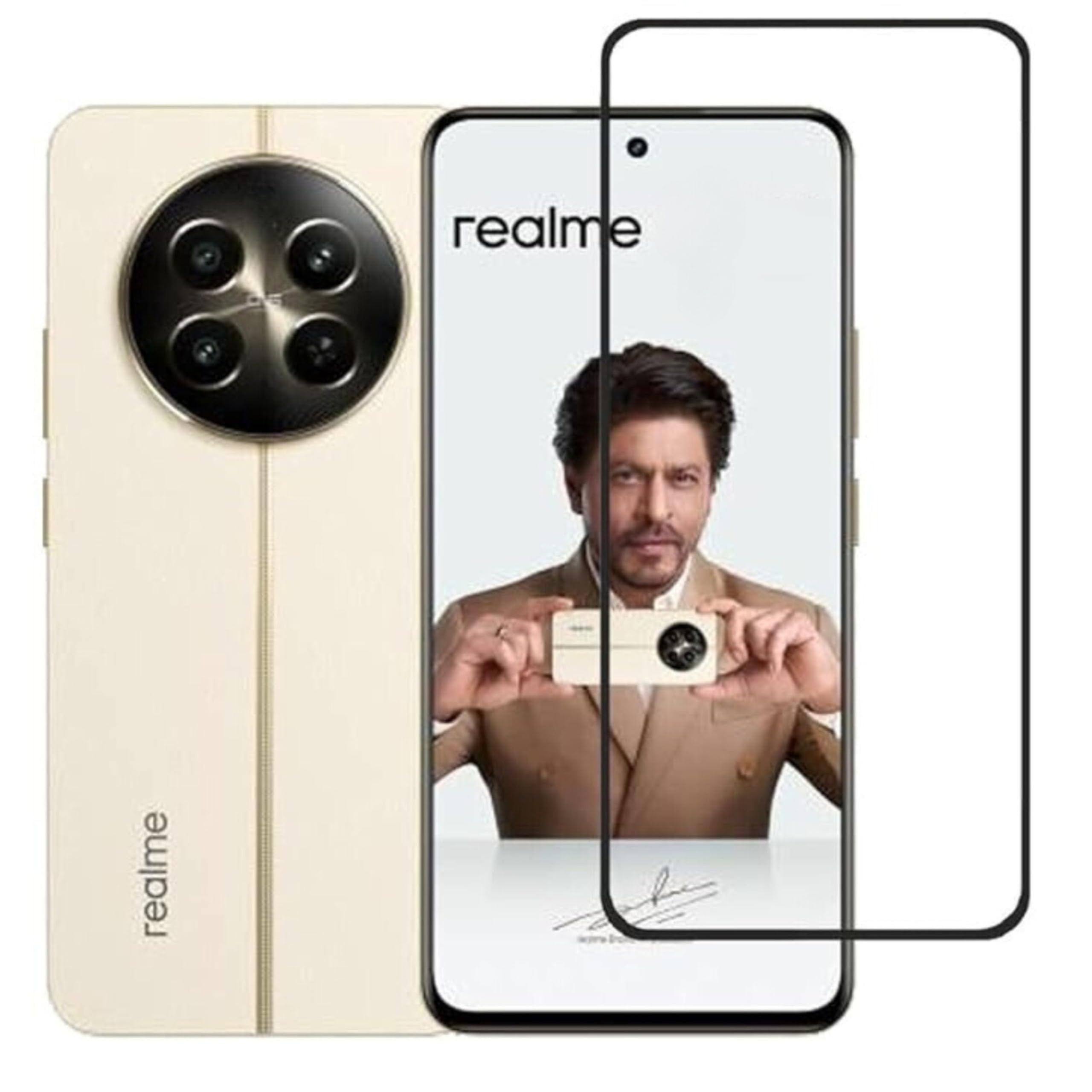 SPAZY CASE® Realme 12x 5G Tempered Glass | 9H Full Glue Full HD, Shatterproof, Anti Scratch Screen Guard for Realme 12x 5G