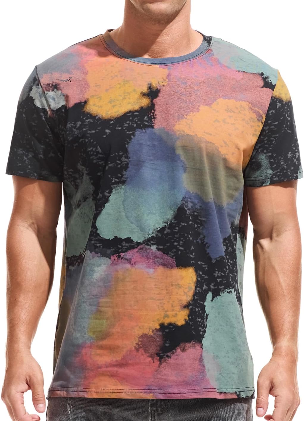 YININF Mens Hipster Hip Hop Short Sleeve Print T-Shirt Shirts Men - Image 2