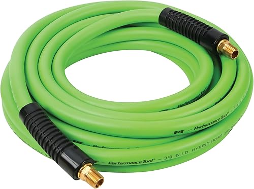 Performance Tool Manguera de aire híbrida M628 de 38 pulgadas x 25 pies, flexible, duradera y resistente a las torceduras para uso profesional y