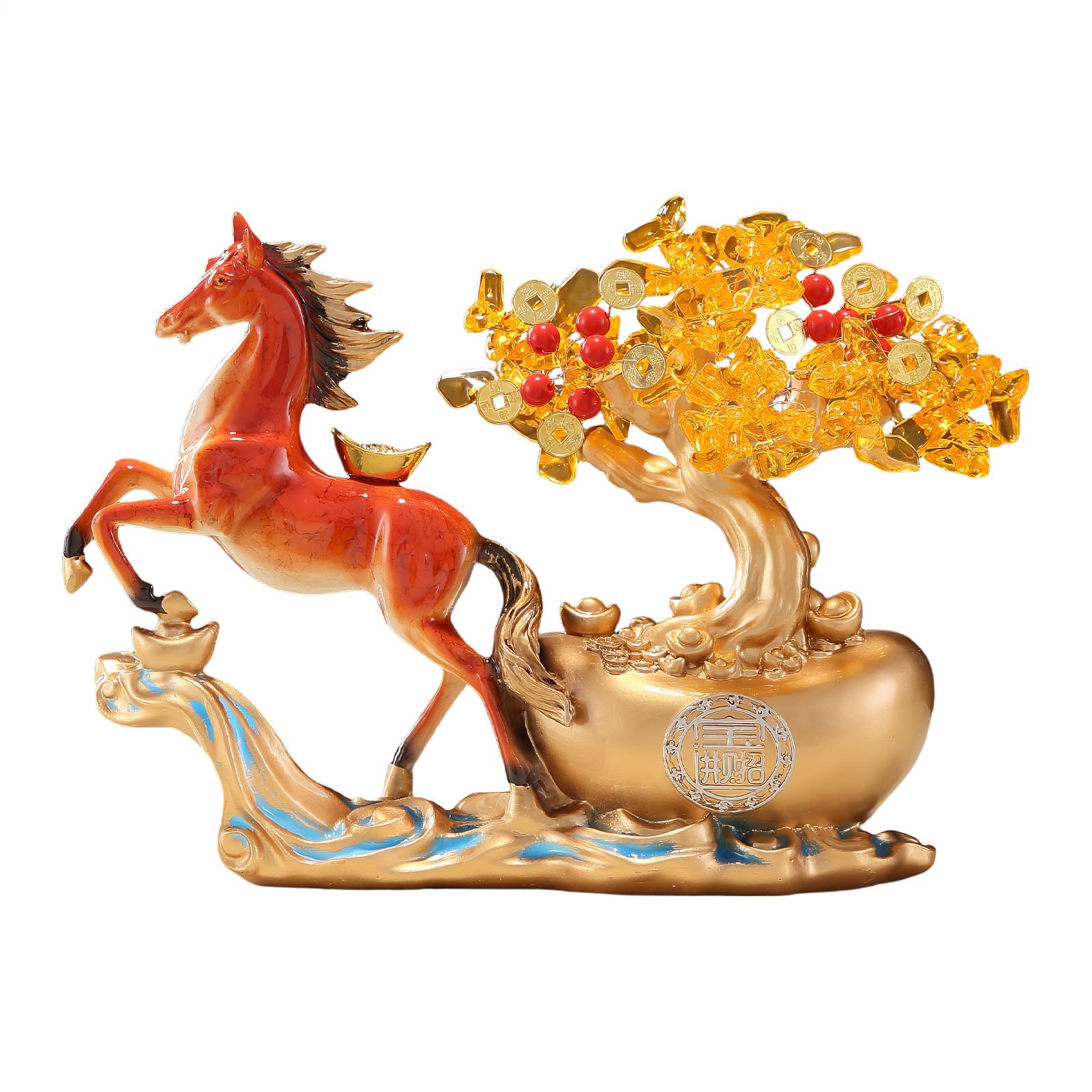 Ensemble de figurines festives de cheval : le cadeau idéal avec ornement d'arbre d'argent