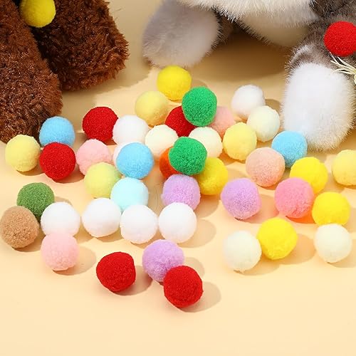 Miniatura 7 de 100 bolas de juguete para gatos, bolas interactivas de felpa suave de 1 pulgada para gatos peludos gatitos, juguete silencioso para gatos y mascotas