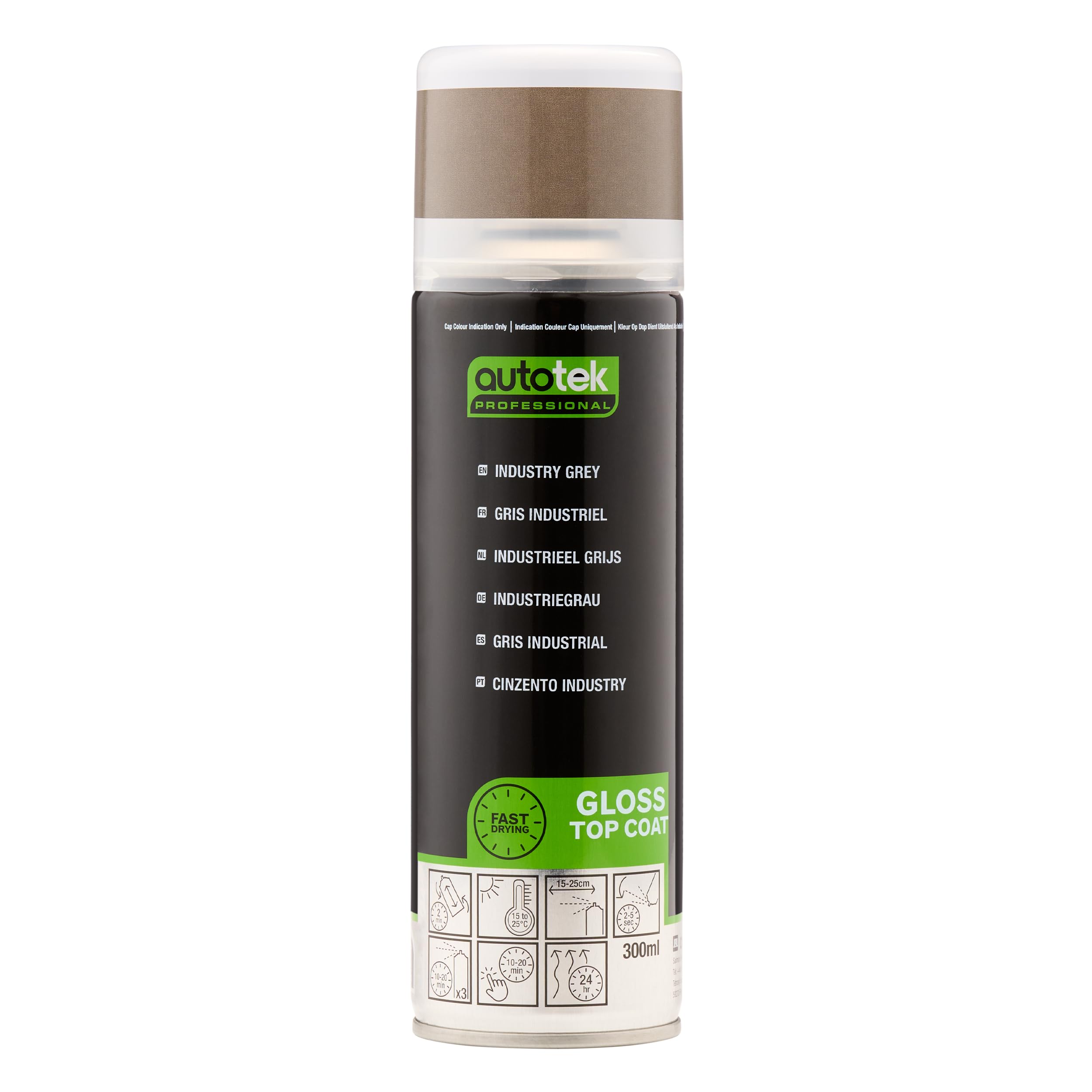 Autotek Professional Industry Grey Spray Paint, Aerosol Spray, 300 ml