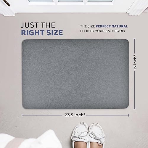 Miniatura 2 de Danda Tapete de baño de piedra para baño, tapete de baño de tierra de diatomeas, tapete de secado de platos de piedra antideslizante para encimera