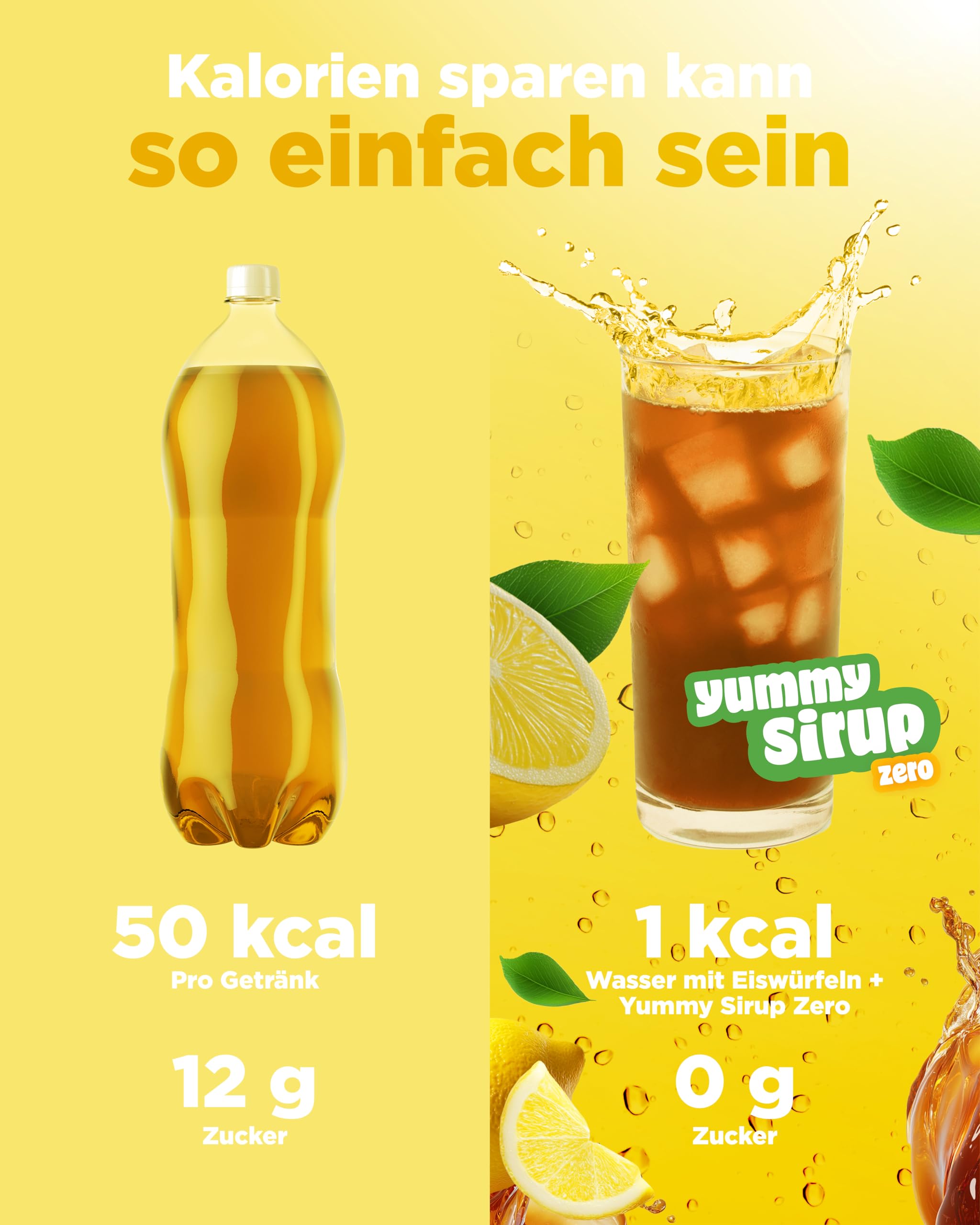 vit4ever Yummy Sirup Zero Mixed Set, 10 x 65ml, zuckerfrei und praktisch ohne Kalorien, mit nur 1kcal je 100ml Wasser-Sirup-Mischung, hochkonzentriert, für 8 l Fertiggetränk, vegan | 1 kcal je 100 ml, hochkonzentriert, für 8 l Fertiggetränk, vegan
