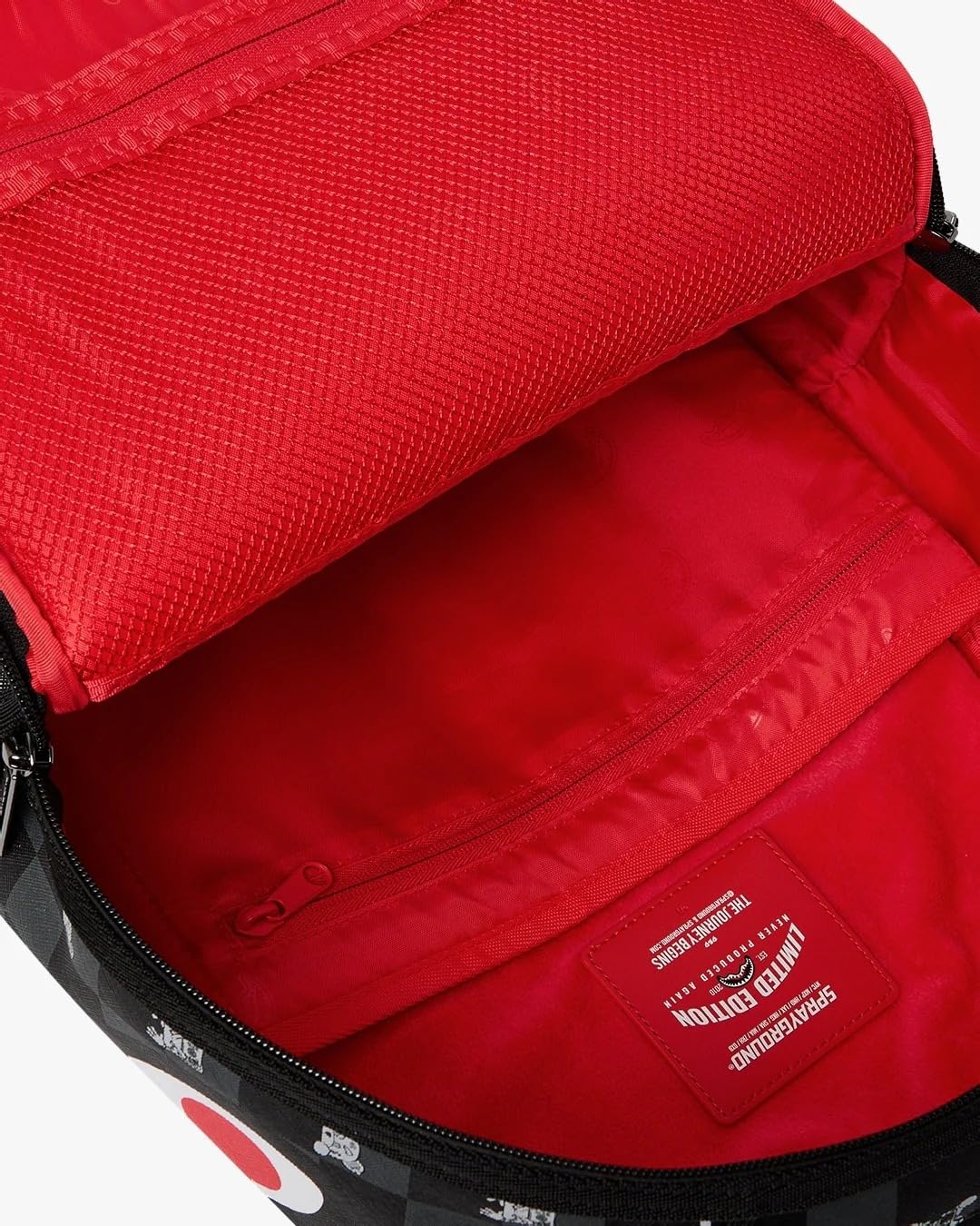 SPRAYGROUND Zaino Nero GRAY PEEKING CHARACTER CHECK DLXSV BACKPACK