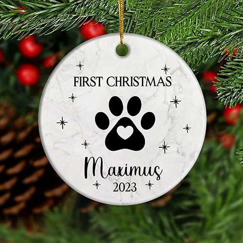 Miniatura 4 de Adorno de Navidad para mascotas, adorno de huellas de perro, adorno de Navidad de primer perro 2023, adorno personalizado para perro, regalo de