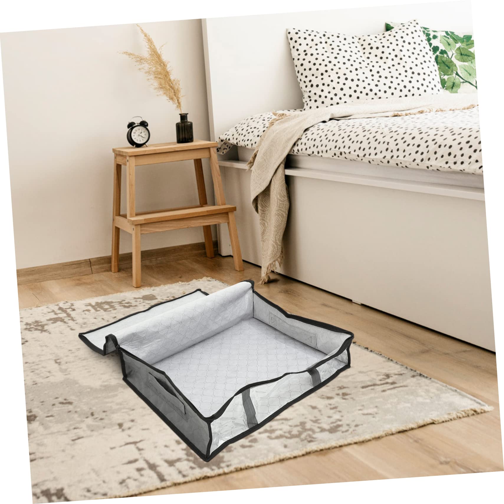 Cabilock Bolsa de Almacenamiento Debajo Cama Diseño Transparente y Tela No Tejida Transpirable, Gran Capacidad para Ropa y Edredones en Estuche Plegable