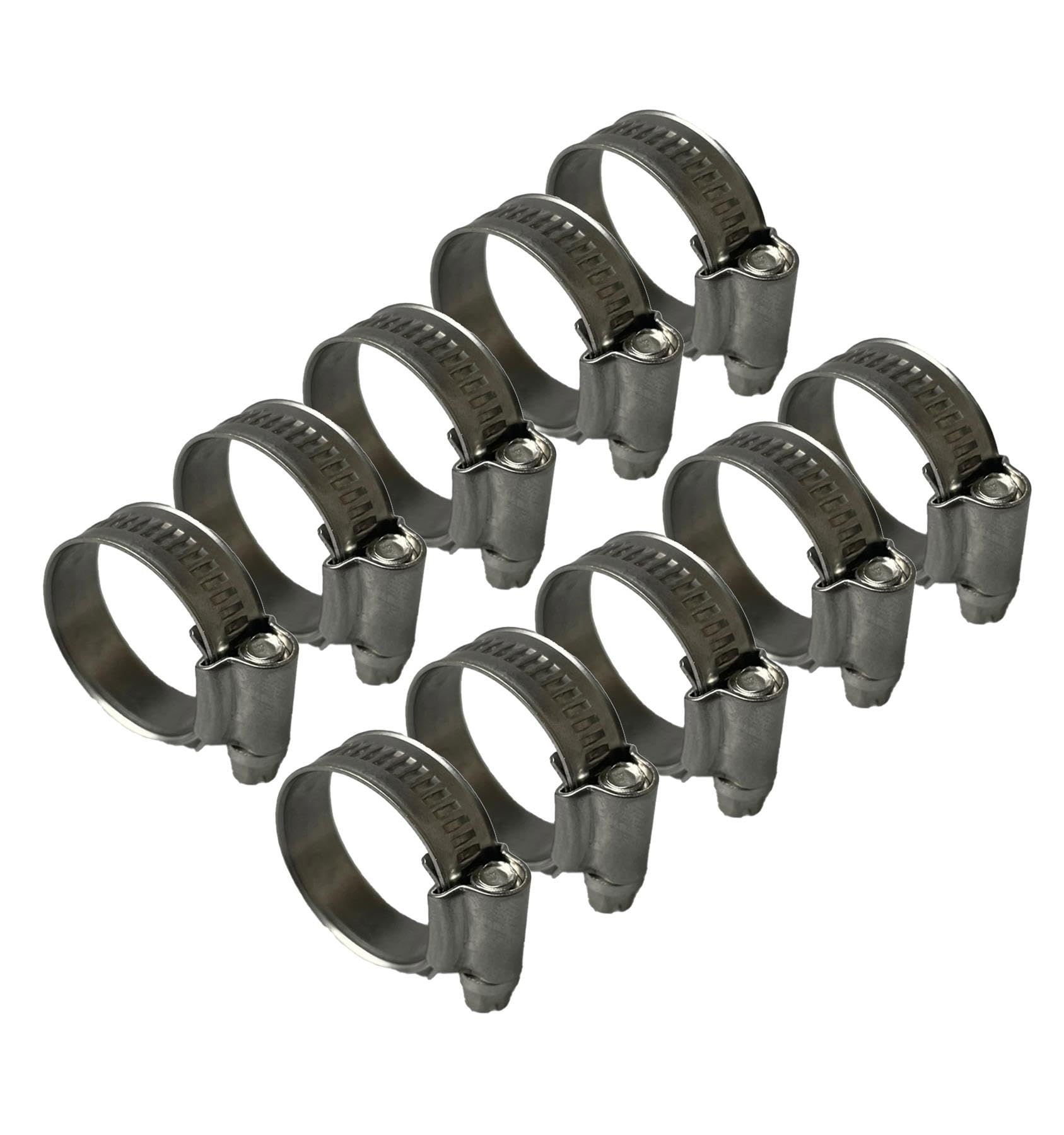 Stainless Steel British Type Hose Clamp 80-100mm x2, White