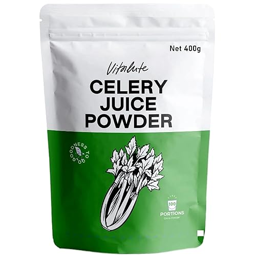 Vitalute Jugo de apio en polvo  14.11 oz100 porciones  Desintoxicante para estimular el sistema inmunológico, aumentar la energía y apoyar la salud