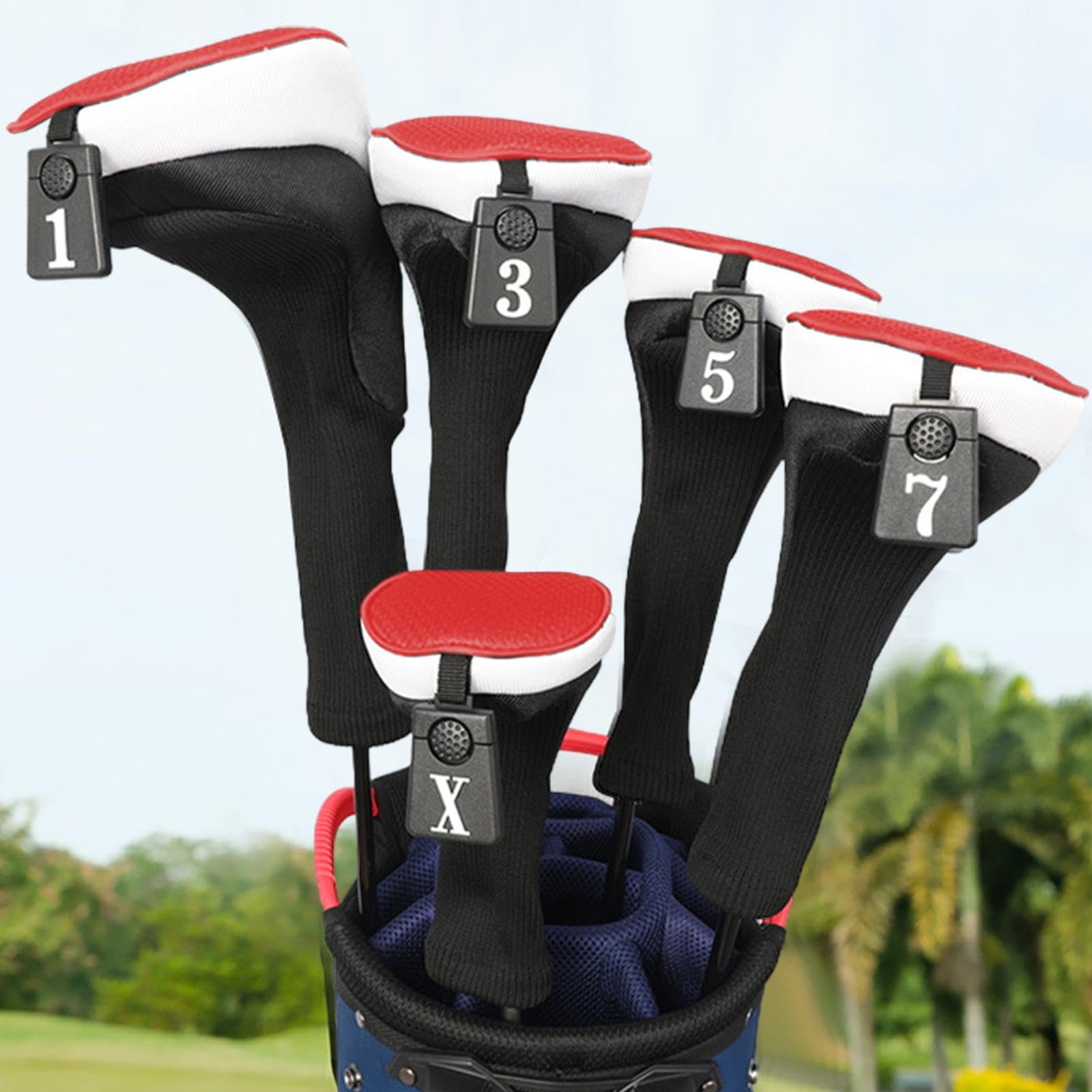 Copritesta per mazze da golf in legno, Copritesta per mazze da golf - Coprimazze protettive Collo lungo Antipolvere Copricapo ibrido da golf da 5 pezzi | Etichette numeriche Copricapo protettivo Copri