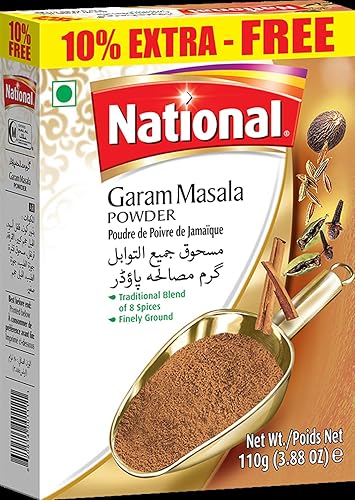 Miniatura 1 de National Foods Garam Masala 3.85 oz (110g) | Mezcla de especias frescas | Polvo molido tradicional | Paquete de caja