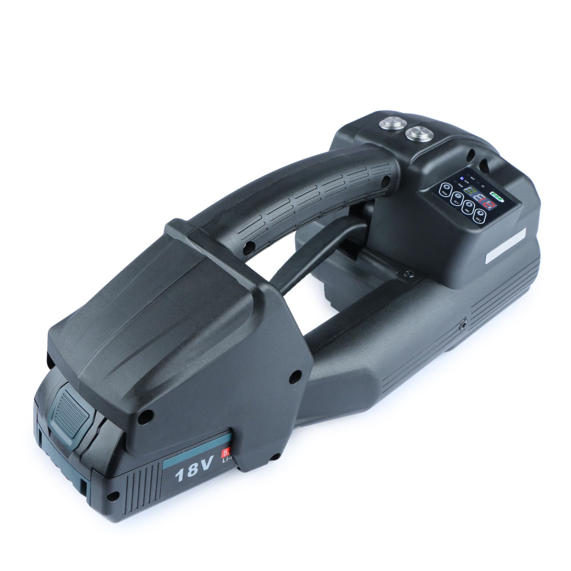 U.S. SOLID Machine de cerclage électrique avec 2 x 5000mAh batterie et écran LCD pour bandes PP PET de 12-16 mm, machine automatique de cerclage pour palettes en carton