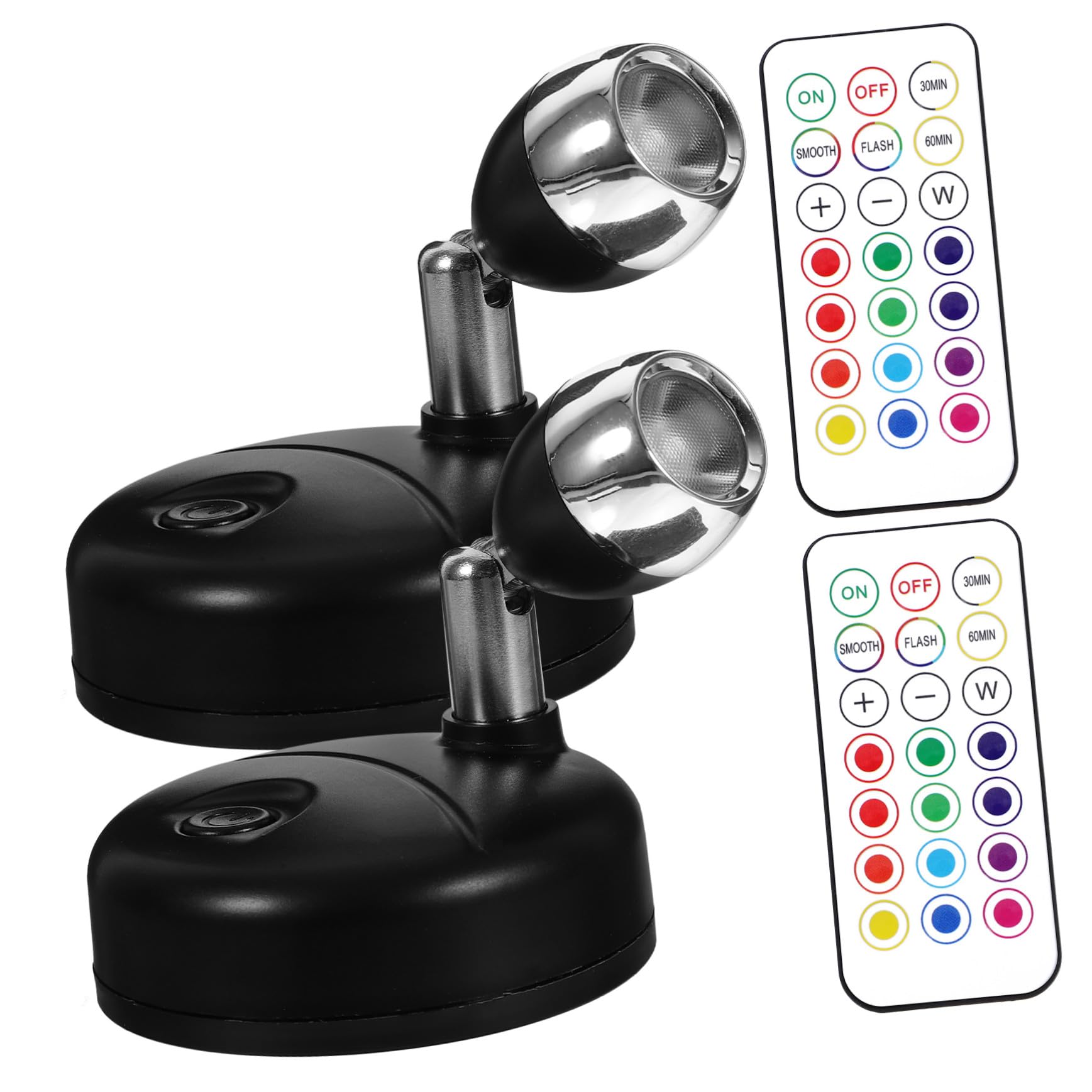 Foco LED de interior regulable a pilas Kisangel negro mini pack de 2 luces direccionales para pared 8