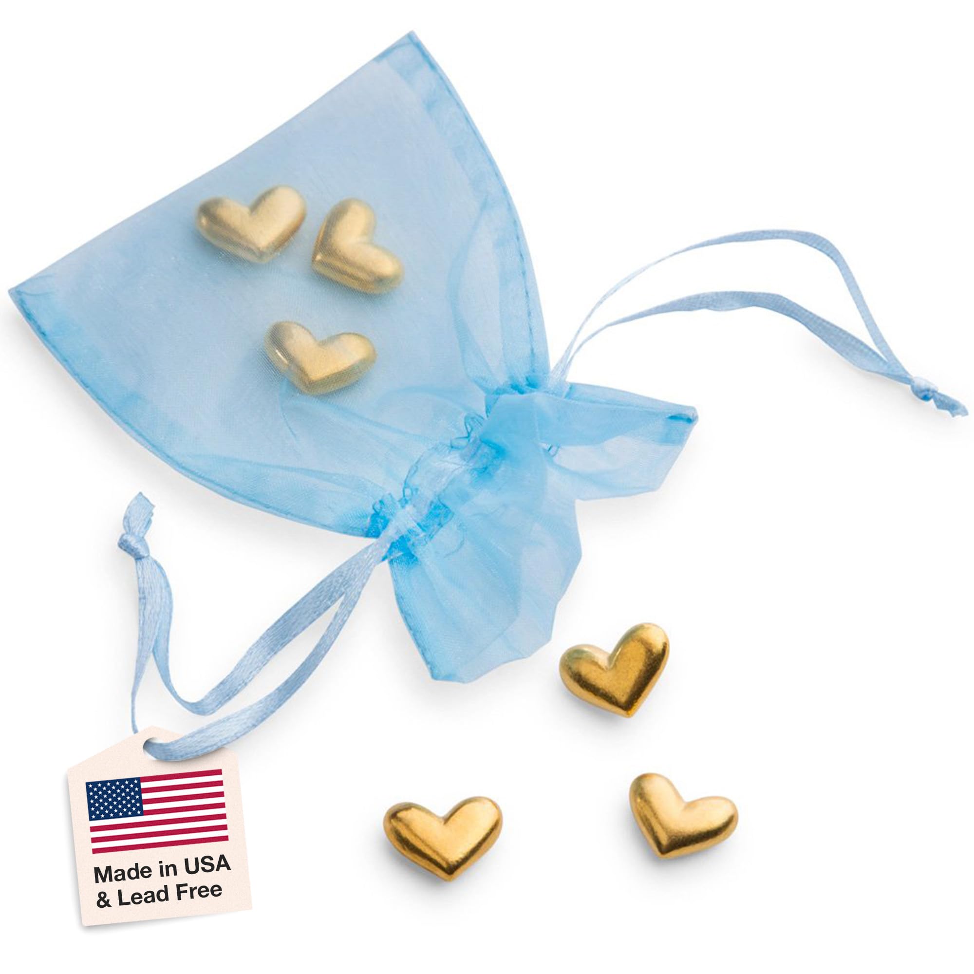 Sponsored Ad - DANFORTH - Vilmain Golden Heart Pocket Charms/Tokens, Pewter, Made in USA, Gift Bag (Pack of 6)