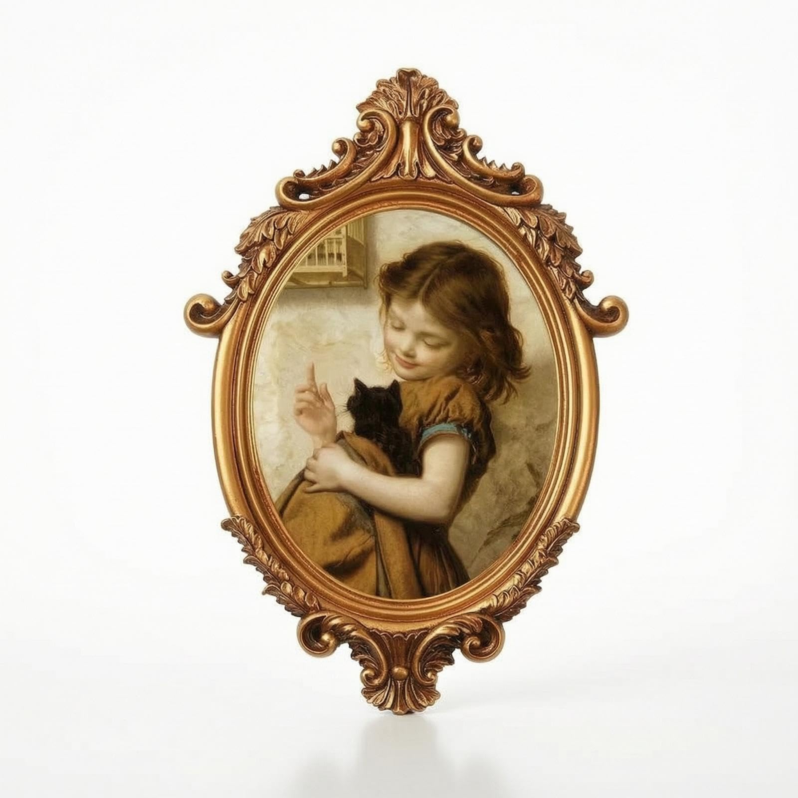SNAPPSY Resin Photo Frame Antique-Style Ornate Frame with Floral Details Gold-Toned for Decorators, Art Collectors, Gallery Wall, Living Room, Studio Double Pointed-image-13