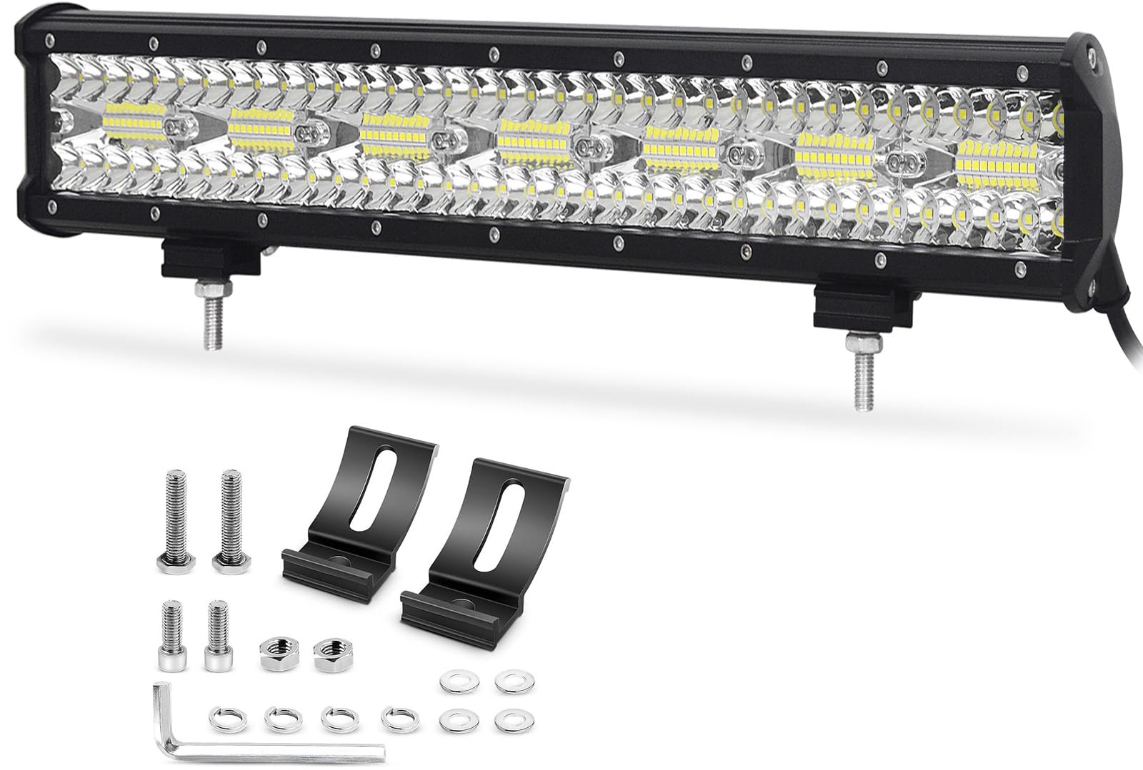 Willpower Barra Led Fuoristrada, 20 Pollici 420W Barra luminosa a LED Design a fascio combinato, Barra Luce a Led adatta per vari veicoli fuoristrada, camion, ATV, SUV, miniere