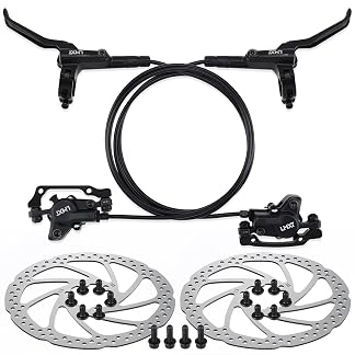 TOBWOLF MTB Hydraulic Disc Brake Kit, Dual Piston Calipers 160mm Rotors