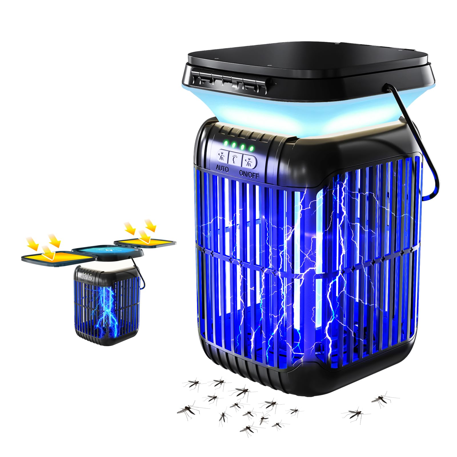 Amazon.com : ZENO Dual-Panel Foldable Solar Bug Zapper Outdoor