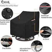 Vista 3 de Okcool Paquete de 2 fundas para sillas giratorias para exteriores, fundas para sillas de patio y muebles de exterior, impermeables, liquidación