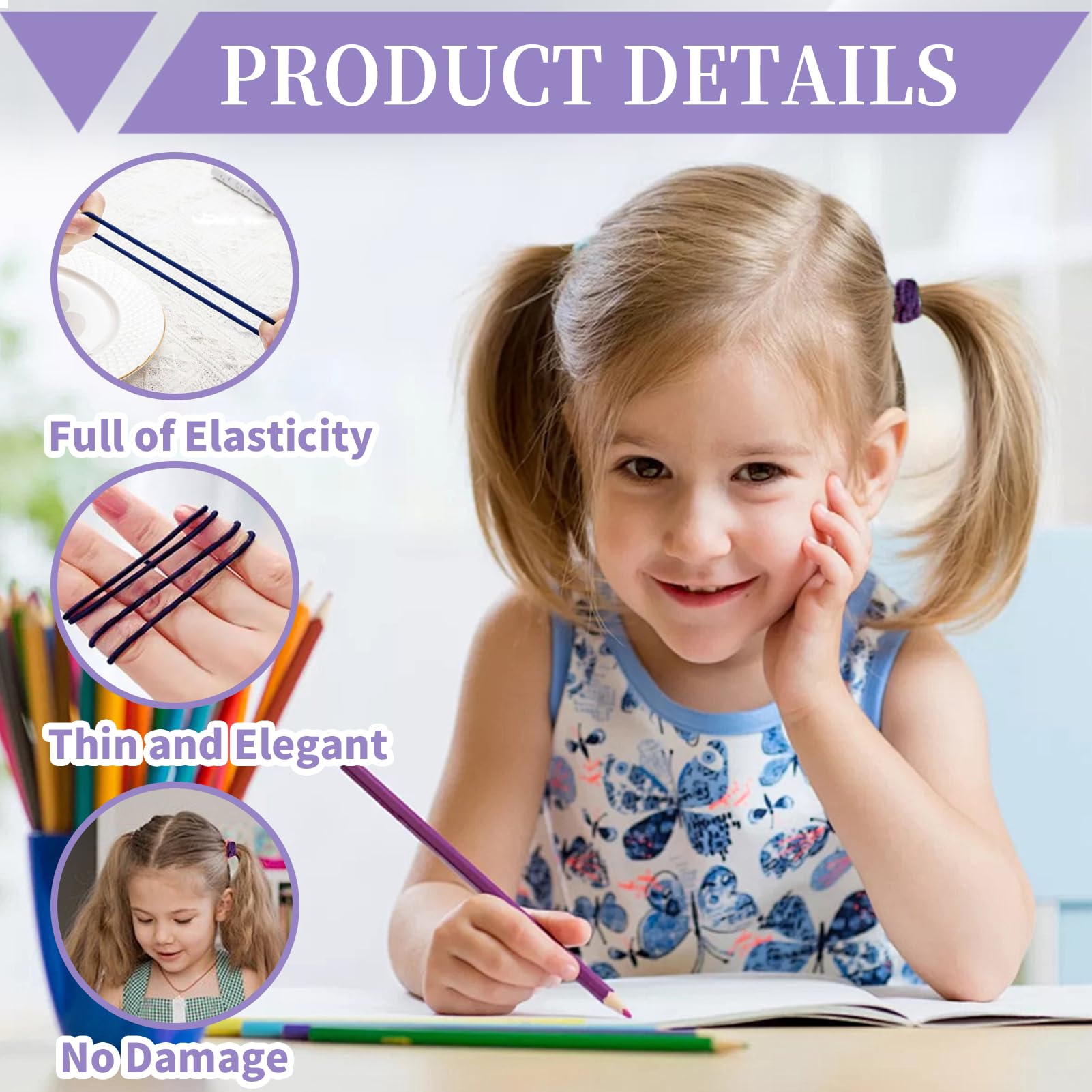 100 PCS Elastic Hair Bands - Image 3