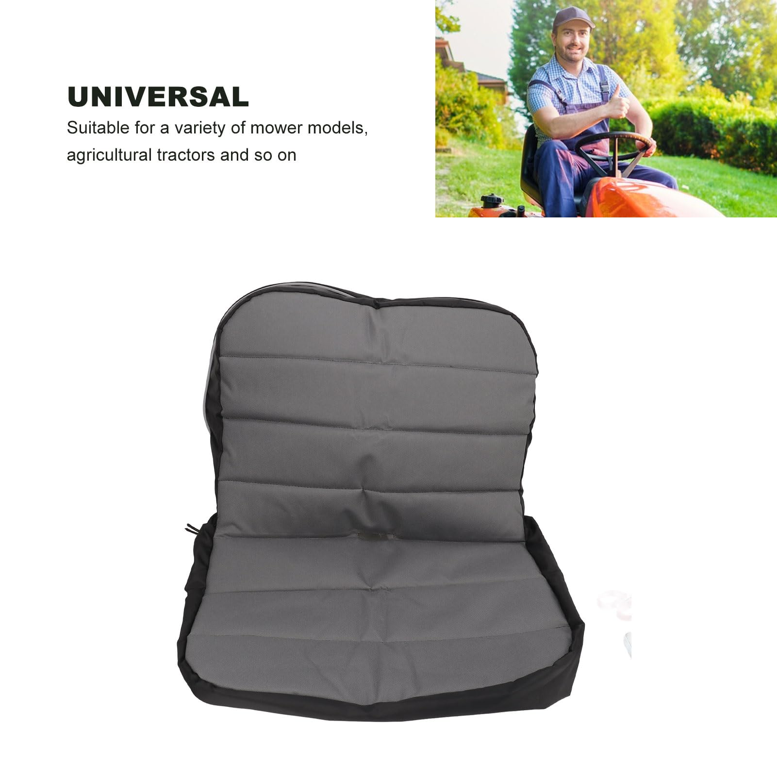 Zoeyilan Riding Lawn Mower Seat, Tractor seat, Cover for Seat Replacement Parts, Mower Seat Cushion Compatible, Oxford 300D Fabric with Convenient Pockets for Home (Grey)