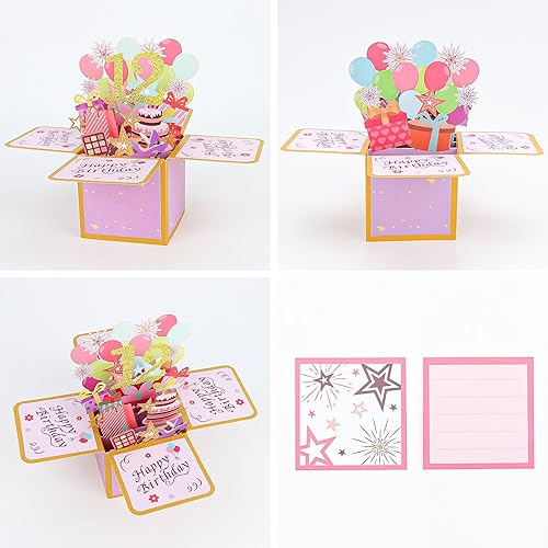 Vista 121 de CIEHER Tarjeta desplegable de cumpleaños número 17 para niñas, tarjeta de felicitación 3D de feliz cumpleaños de 17 años, regalos únicos